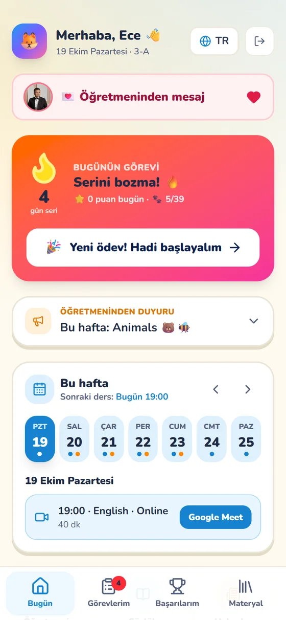 Öğrenci sayfası